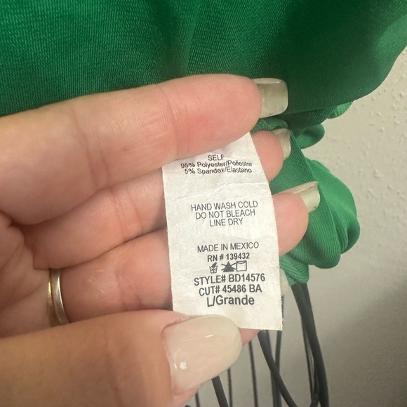 Papermoon Green Ruched Asymmetrical Cocktail Dress - Picture 3 of 6